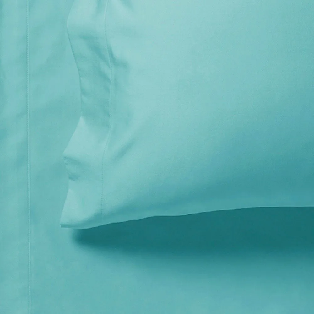 1000TC King Size Bed Soft Flat & Fitted Sheet Set | Aqua