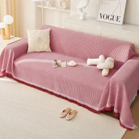 180x340cm Pink Premium Polyester Sofa Throw Blanket | Multi-Seasonal Use | Sofa Protector