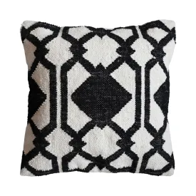 20" Woven Wool & Cotton Pillow w/ Pattern, Polyester Fill