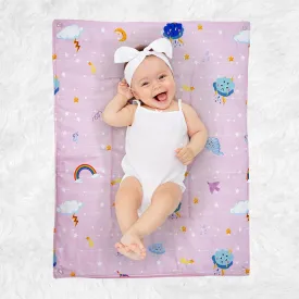 Baby Moo Unicorn 3 Quilted Cotton And 1 Attachable Waterproof Diaper Changing Sheet Set - Pink