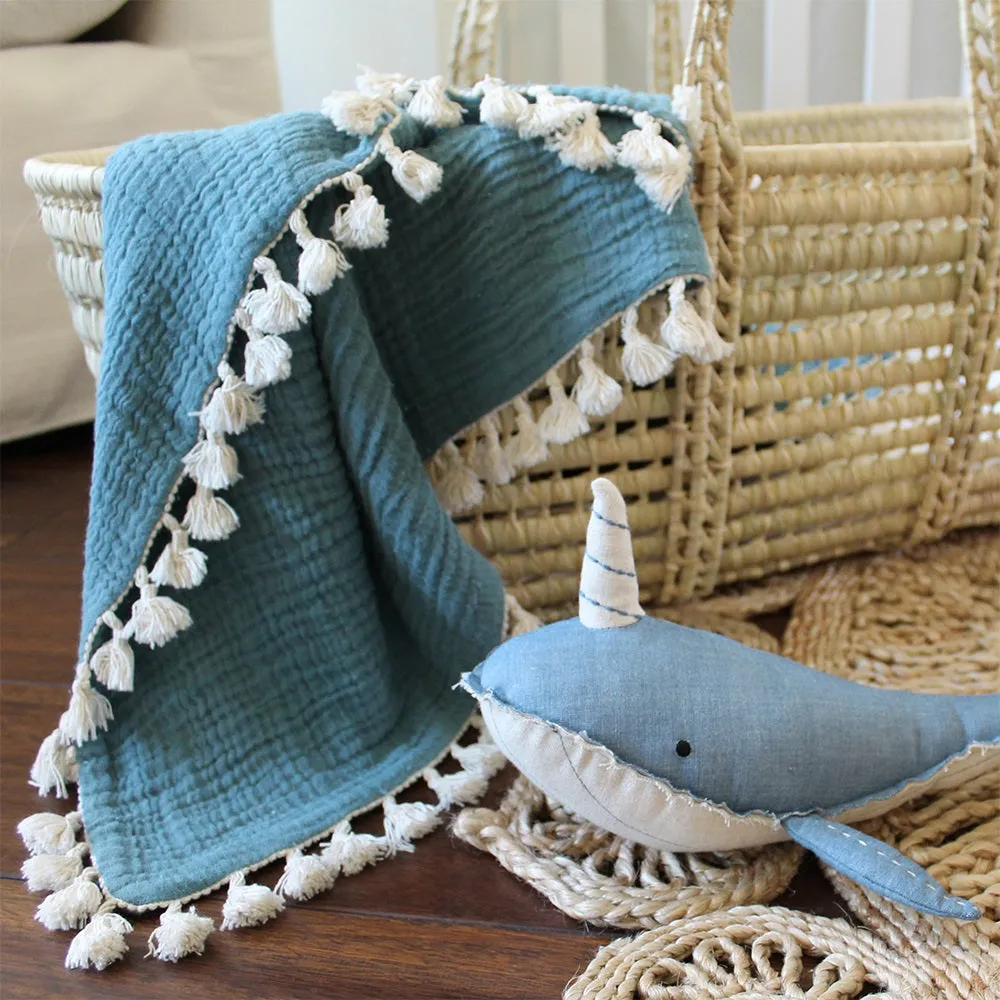 Crane Baby 6 Layer Muslin Blanket - Riverstone