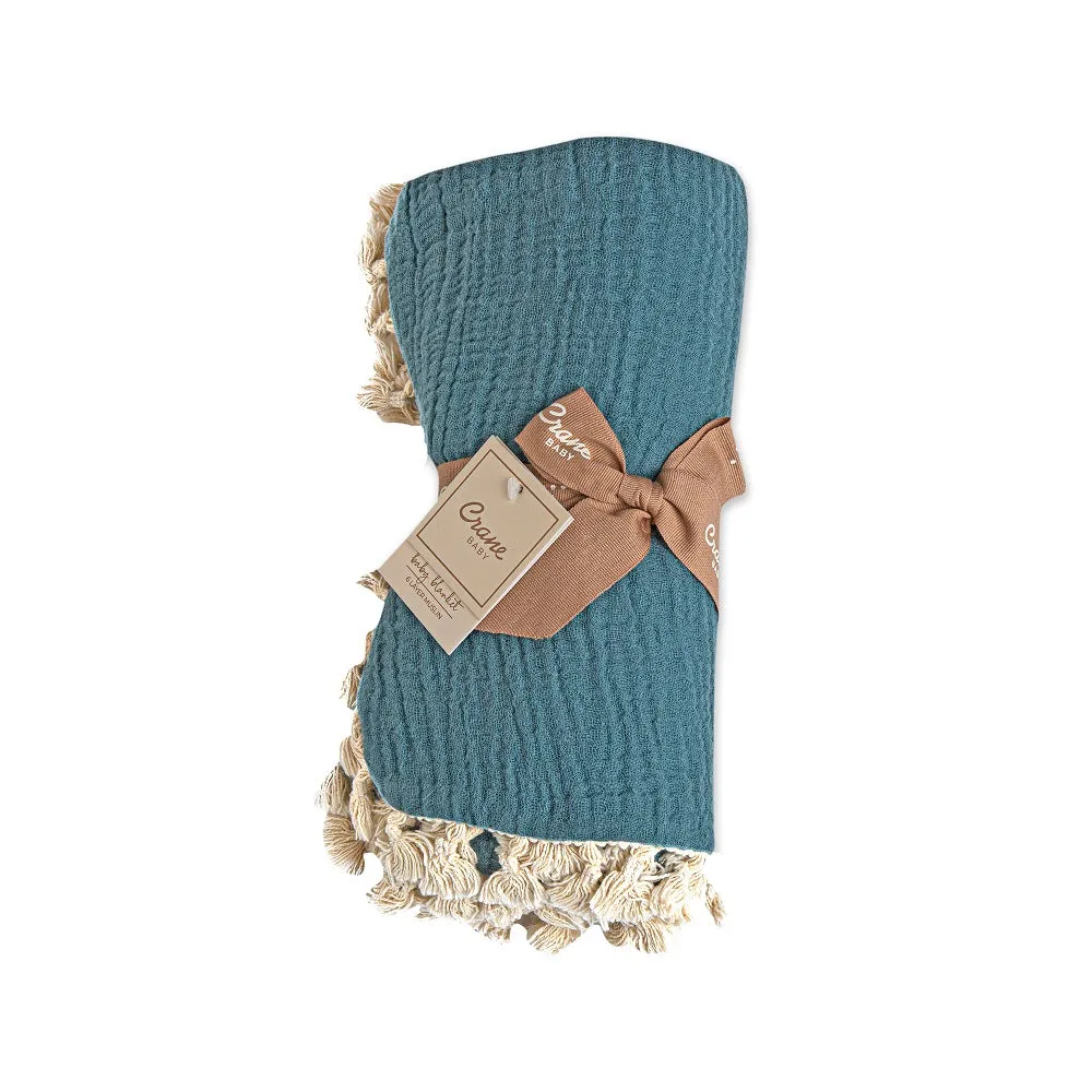 Crane Baby 6 Layer Muslin Blanket - Riverstone