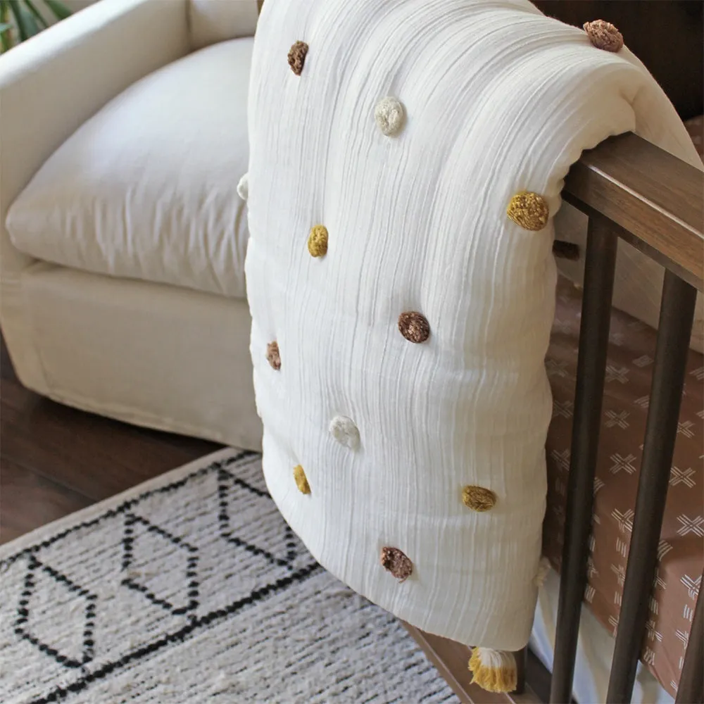 Crane Baby Kendi Collection Pom Pom Blanket