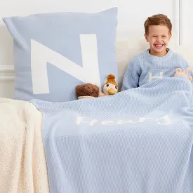 Euro Pillowcase - Kentucky Blue; Letter: Ivory