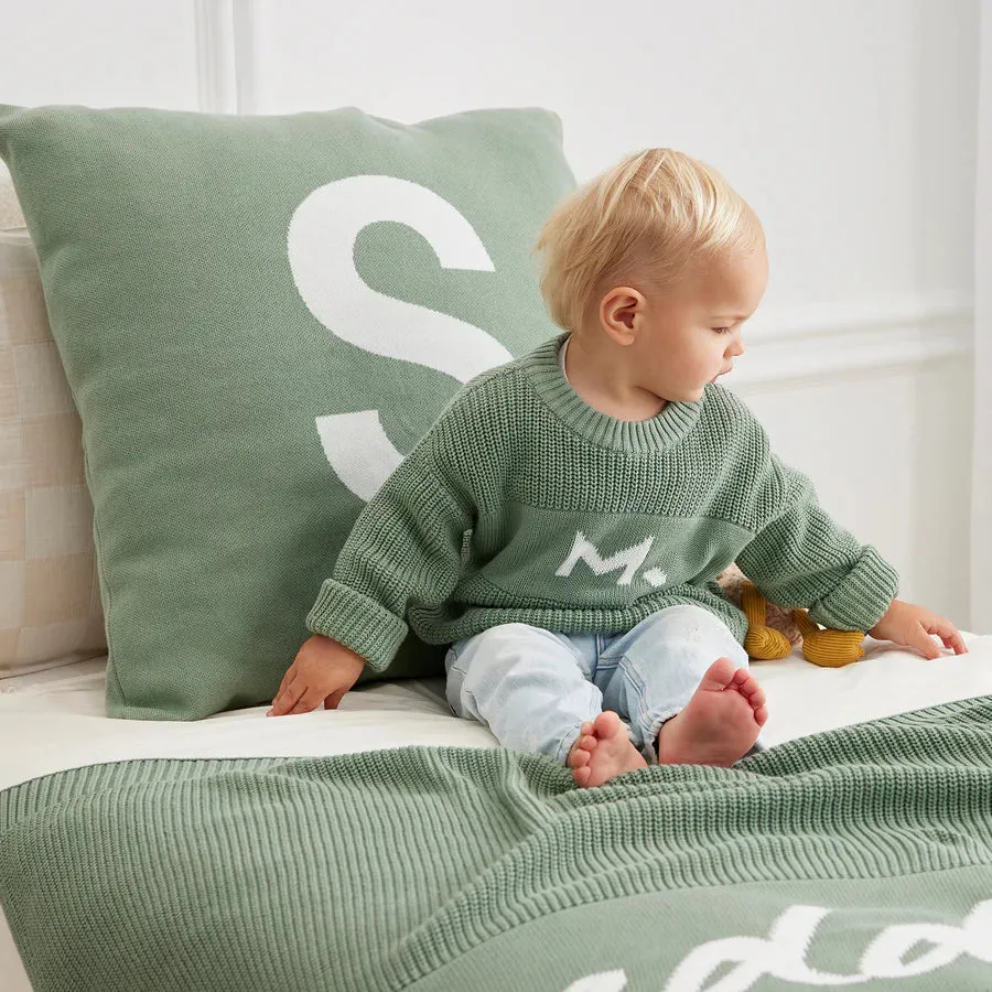 Euro Pillowcase - Lilypad - Letter Ivory