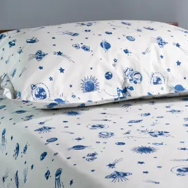 Gudgoodie Kids Flat Bedsheet Set  - 100% Cotton Percale - Single/Double - Galactic Adventure