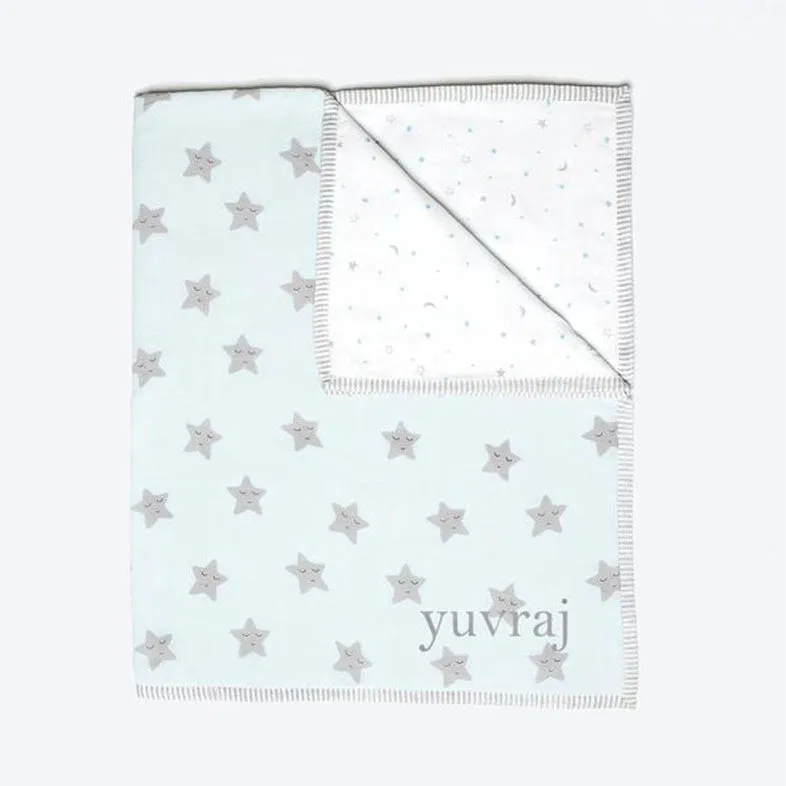 Masilo Organic Quilted Blanket - Blue Star
