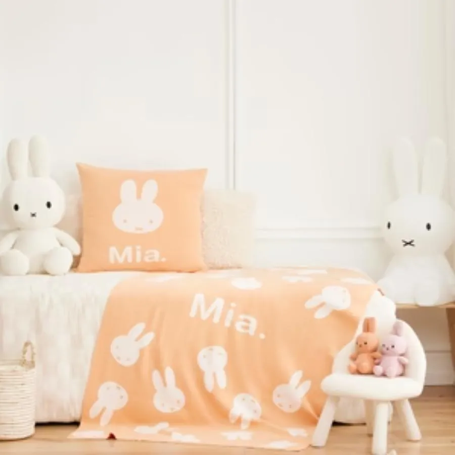 Miffy Euro Pillowcase - Peach Fuzz; Name: Ivory