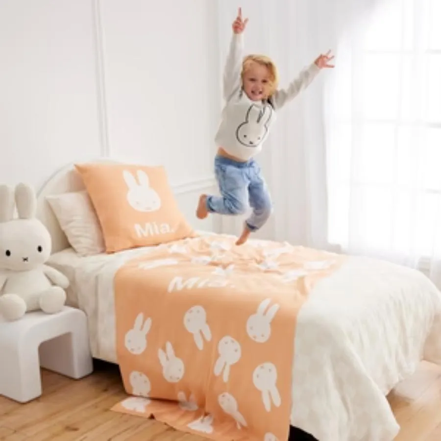 Miffy Euro Pillowcase - Peach Fuzz; Name: Ivory