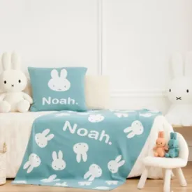 Miffy Euro Pillowcase - Stone Blue; Name: Ivory