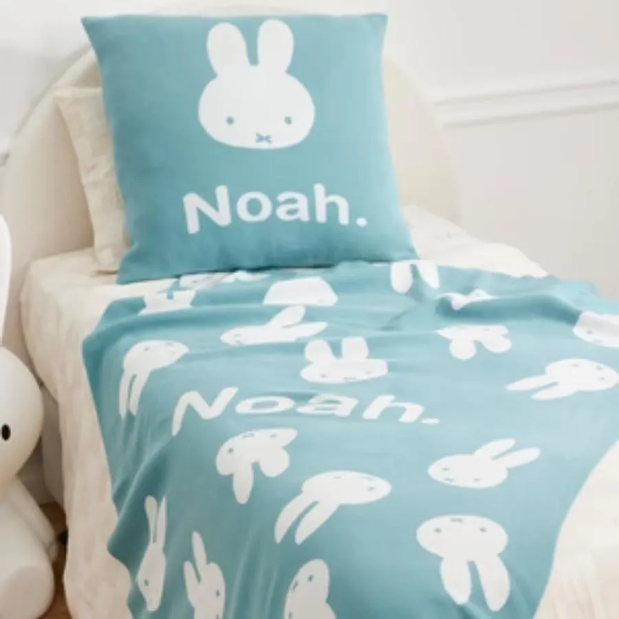 Miffy Euro Pillowcase - Stone Blue; Name: Ivory
