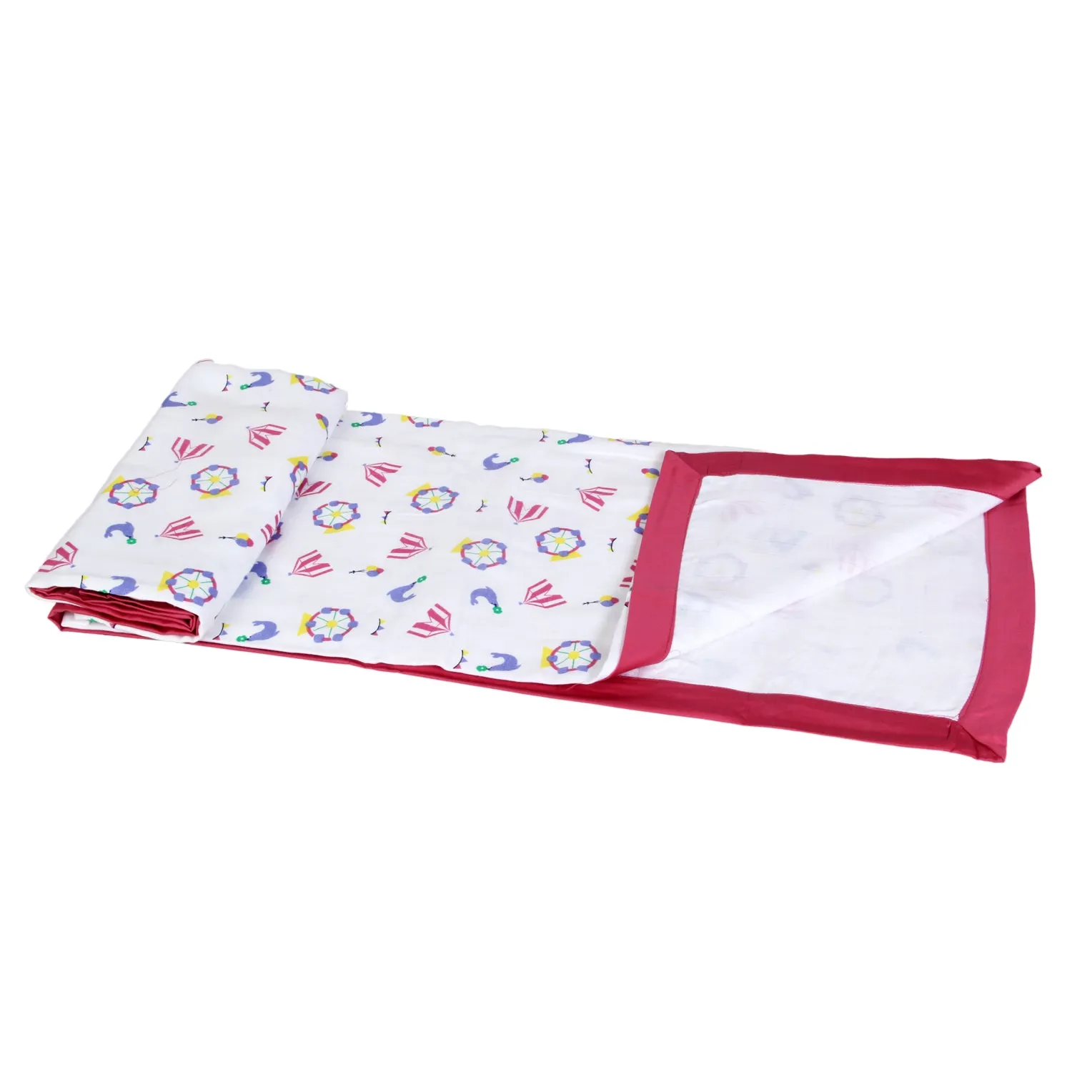 My Milestones 100% Cotton Muslin Baby Blanket - 4 Layered (43x43 inches) - Carnival Rose Pink Print