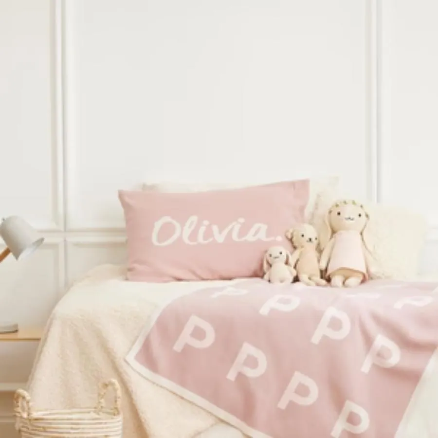 Name Pillowcase - Ballet; Letter: Oatmeal
