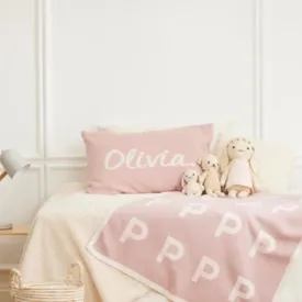 Name Pillowcase - Ballet; Letter: Oatmeal