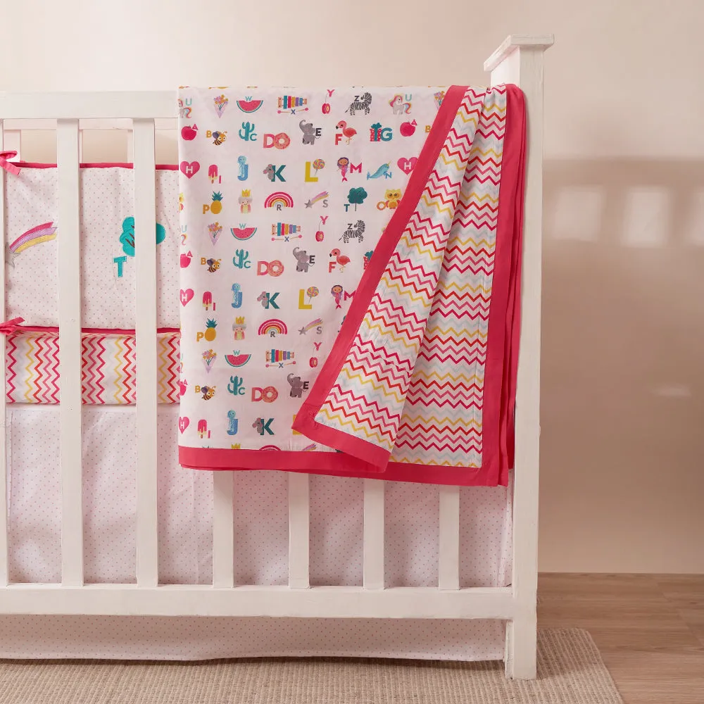 Rockabye Baby Crib Gift Hamper (Alphabets Pink)