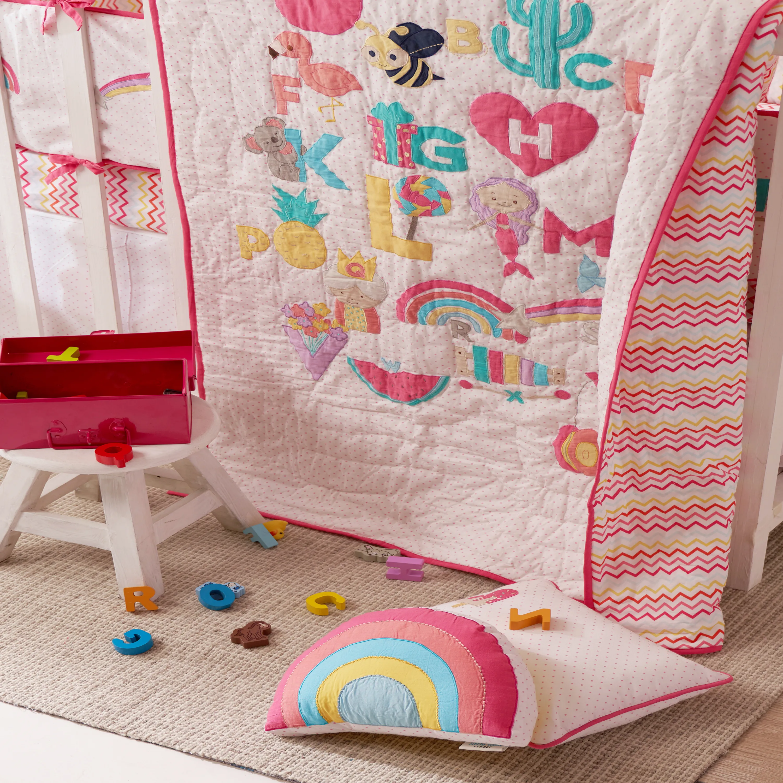 Rockabye Baby Crib Gift Hamper (Alphabets Pink)