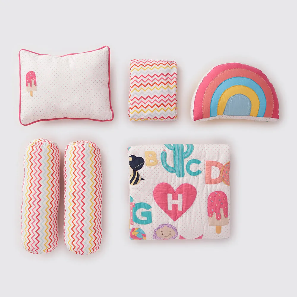 Rockabye Baby Crib Gift Hamper (Alphabets Pink)