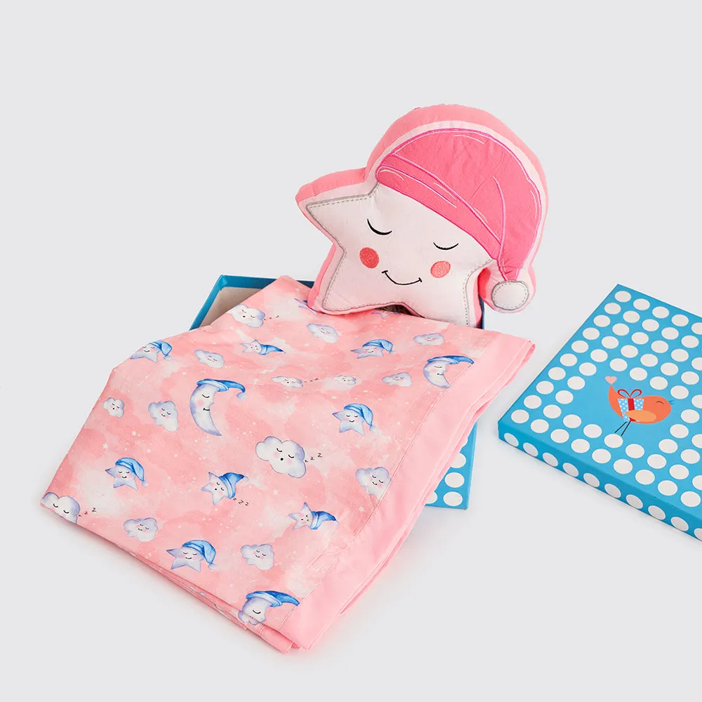 Snuggle Time" Crib Gift set (Celestial-Pink)