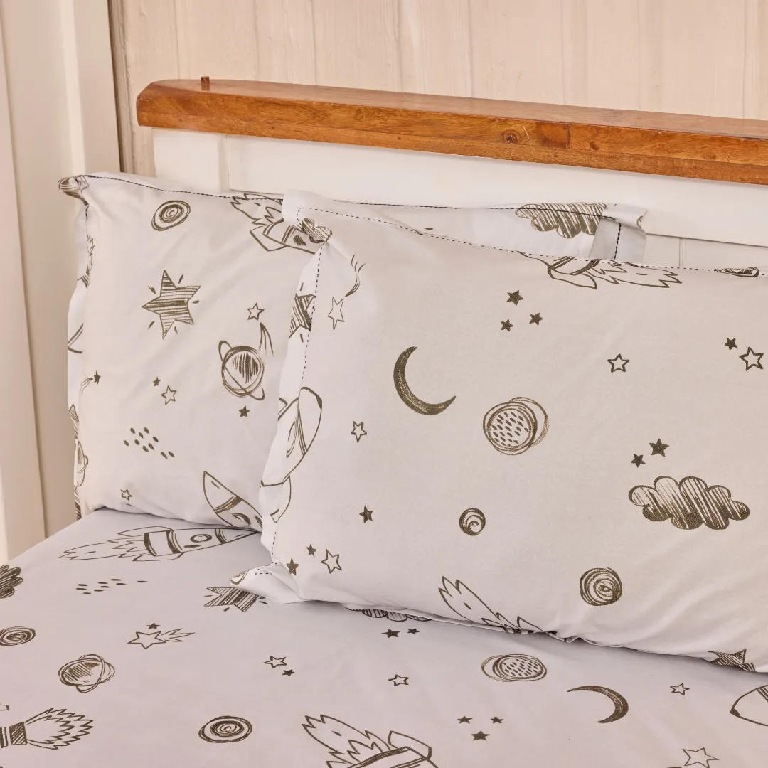 To the Moon and Back Cord Print  Single / Double/ King Bed Sheet Set